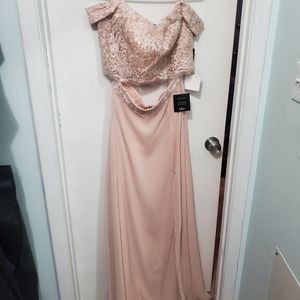 Two-piece blush formal dress